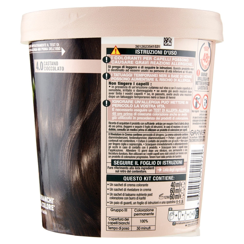 Garnier GOOD 4.0 Castano Cioccolato, colorazione permanente senza ammoniaca, 90% origine naturale